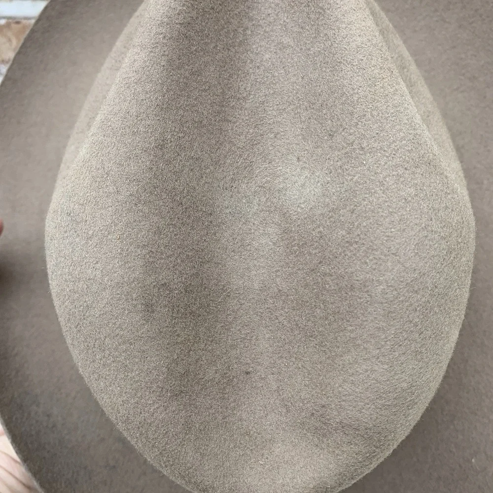 VTG 80s Banana Republic Travel Safari Co Wool Felt‎ Fedora Hat Brown Wide Brim S